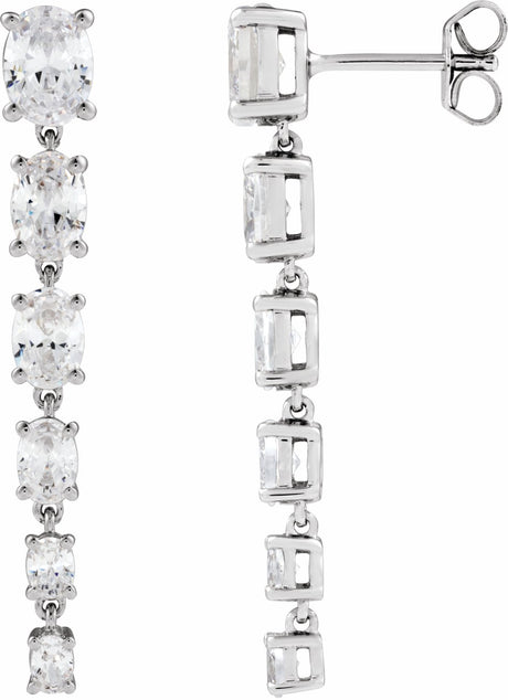 14K White Gold 3 1/4 Lab-Grown Diamond Earrings