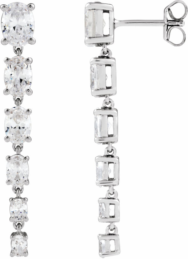 14K White Gold 3 1/4 Lab-Grown Diamond Earrings