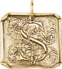 14K Yellow Gold Posh Mommy® Initial S Vintage-Inspired Pendant