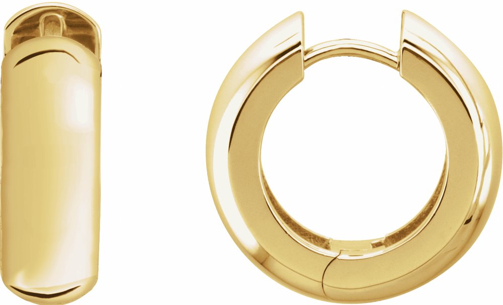 14K Yellow 19 mm Hinged Hoop Earrings