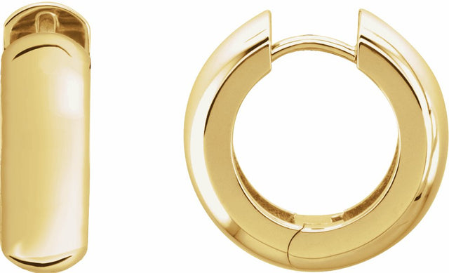 14K Yellow Gold 19 mm Hinged Hoop Earrings