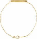 14K Yellow Engravable Bar 7" Bracelet