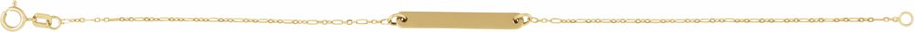 14K Yellow Gold Engravable Bar 7" Bracelet
