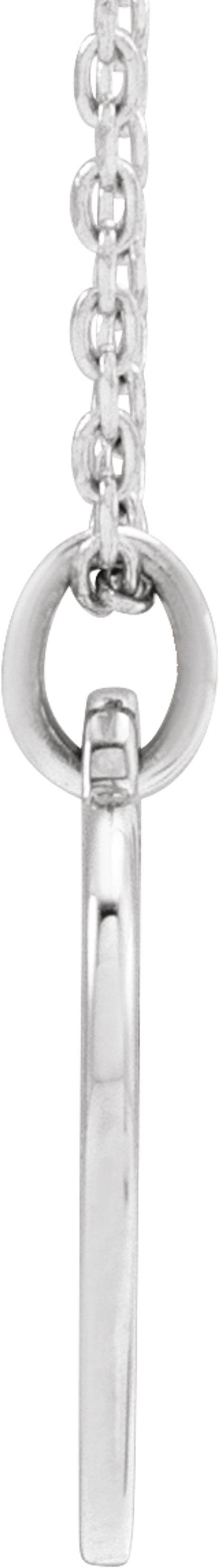 14K White Engravable Floral Heart 16-18" Necklace