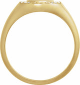 14K Yellow Gold Engravable 1/10 CTW Natural Diamond Signet Ring