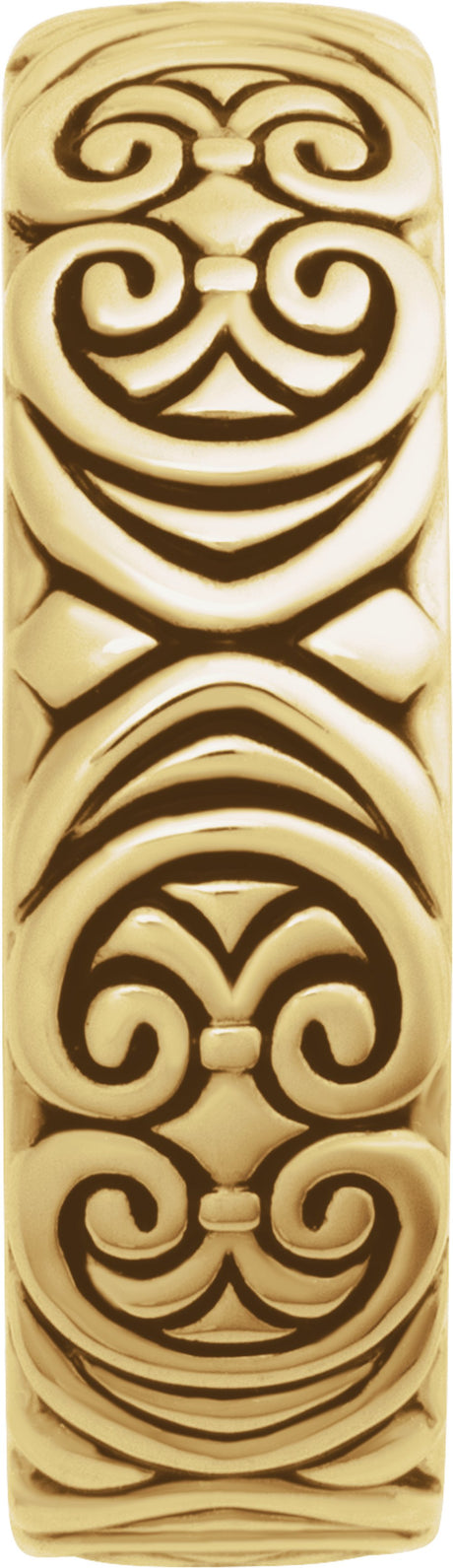 14K Yellow Gold 6.9 mm Sculptural Band Size 10