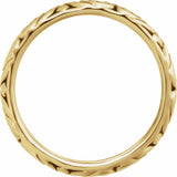 14K Yellow Gold 6.9 mm Sculptural Band Size 10