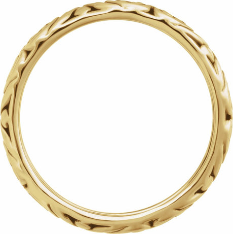 14K Yellow Gold 6.9 mm Sculptural Band Size 10