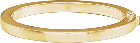 14K Yellow Square Tube Hinged Bangle 7" Bracelet