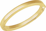 14K Yellow Square Tube Hinged Bangle 7" Bracelet