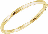 14K Yellow Hinged Twisted 7" Bangle Bracelet