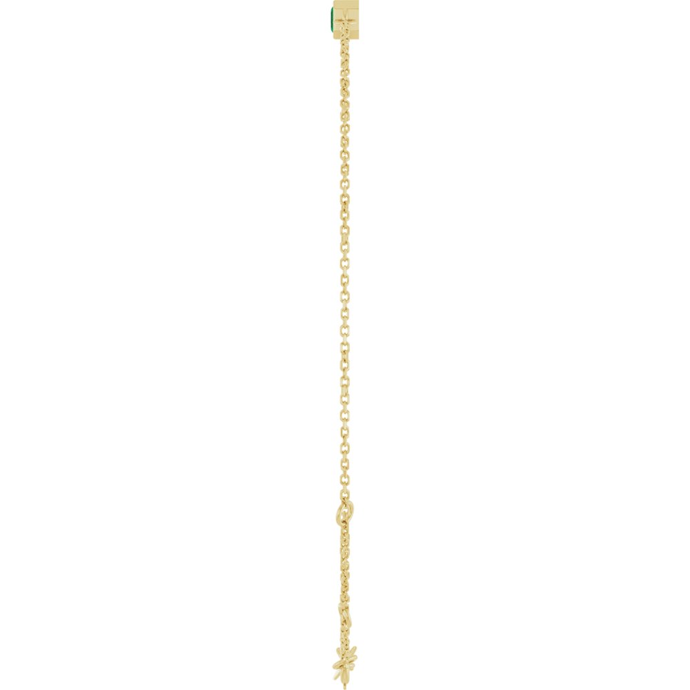 14K Yellow Gold Lab-Grown Emerald 6 1/2-7 1/2" Bracelet