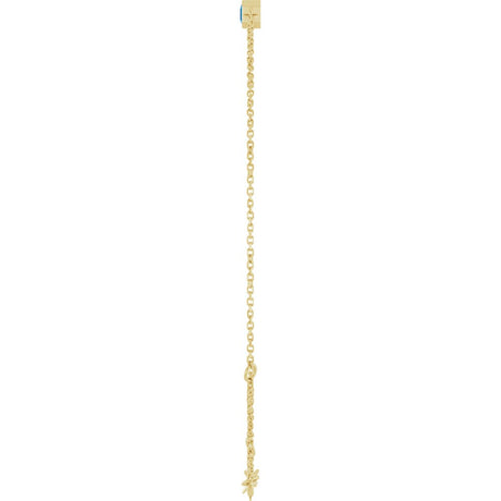 14K Yellow Gold Natural Blue Zircon 6 1/2-7 1/2" Bracelet