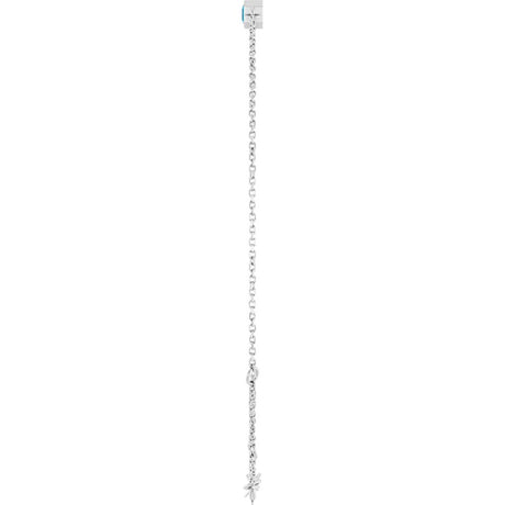 14K White Gold Natural Aquamarine 6 1/2-7 1/2" Bracelet
