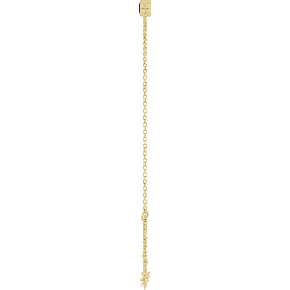 14K Yellow Gold Natural Amethyst 6 1/2-7 1/2" Bracelet