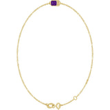14K Yellow Gold Natural Amethyst 6 1/2-7 1/2" Bracelet