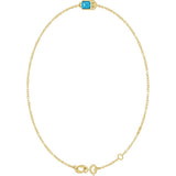14K Yellow Gold Natural Aquamarine 6 1/2-7 1/2" Bracelet