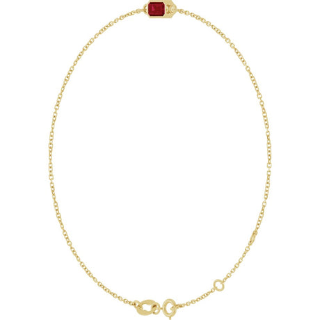14K Yellow Gold Natural Ruby 6 1/2-7 1/2" Bracelet