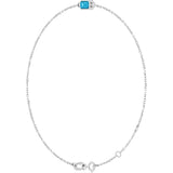 14K White Gold Natural Aquamarine 6 1/2-7 1/2" Bracelet