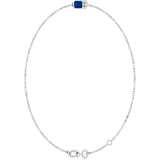 14K White Gold Lab-Grown Blue Sapphire 6 1/2-7 1/2" Bracelet