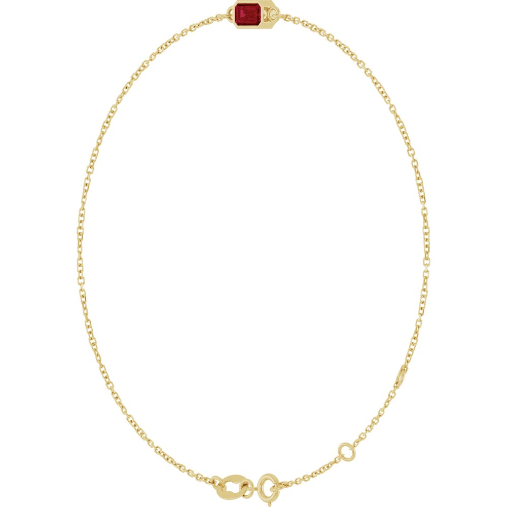 14K Yellow Gold Lab-Grown Ruby 6 1/2-7 1/2" Bracelet
