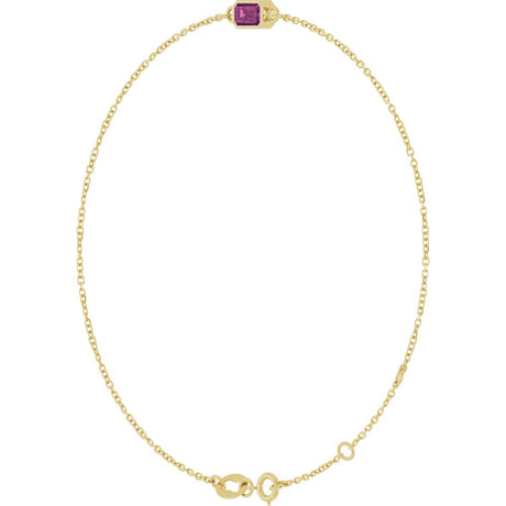 14K Yellow Gold Natural Pink Tourmaline 6 1/2-7 1/2" Bracelet