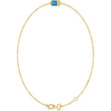 14K Yellow Gold Natural Blue Zircon 6 1/2-7 1/2" Bracelet