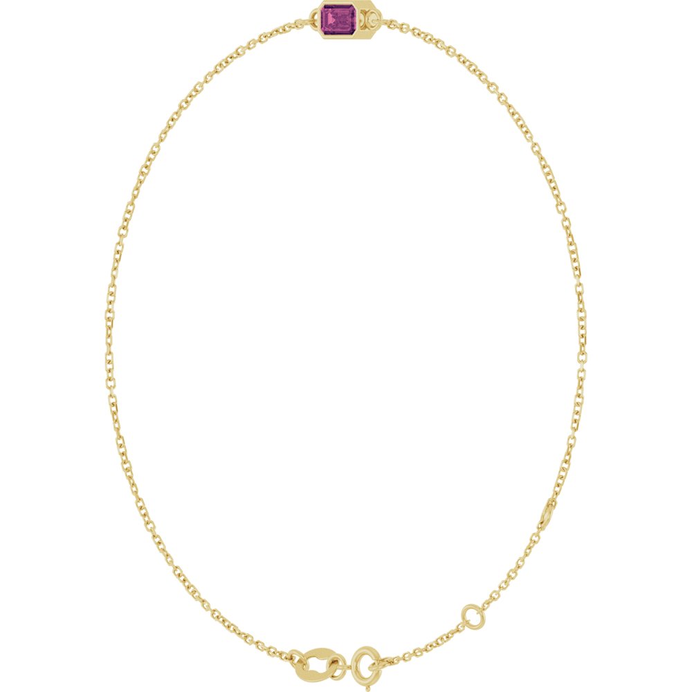 14K Yellow Gold Natural Pink Tourmaline 6 1/2-7 1/2" Bracelet