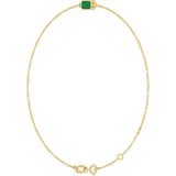 14K Yellow Gold Natural Emerald 6 1/2-7 1/2" Bracelet