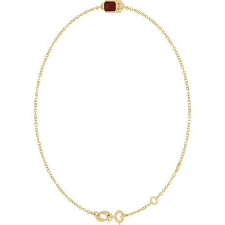 14K Yellow Gold Natural Mozambique Garnet 6 1/2-7 1/2" Bracelet