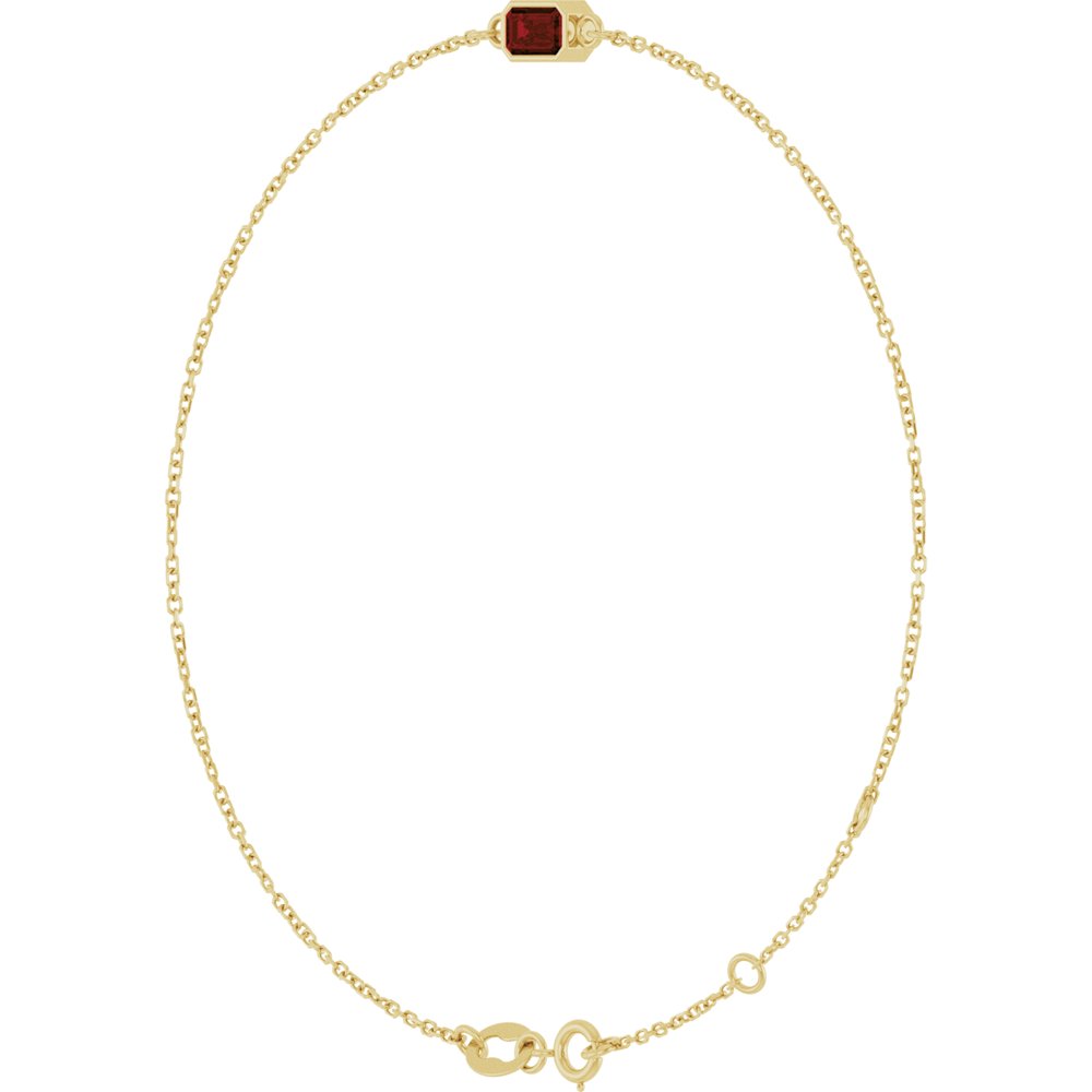 14K Yellow Gold Natural Mozambique Garnet 6 1/2-7 1/2" Bracelet