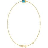 14K Yellow Gold Natural Aquamarine 6 1/2-7 1/2" Bracelet