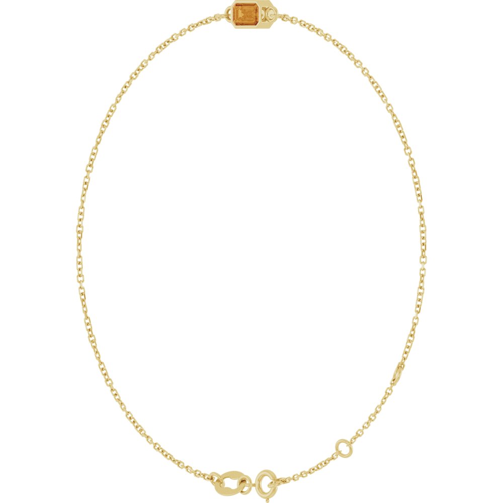 14K Yellow Gold Natural Citrine 6 1/2-7 1/2" Bracelet