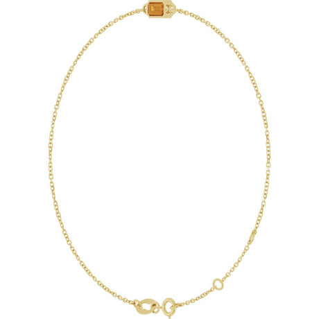 14K Yellow Gold Natural Citrine 6 1/2-7 1/2" Bracelet