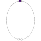 14K White Gold Natural Amethyst 6 1/2-7 1/2" Bracelet