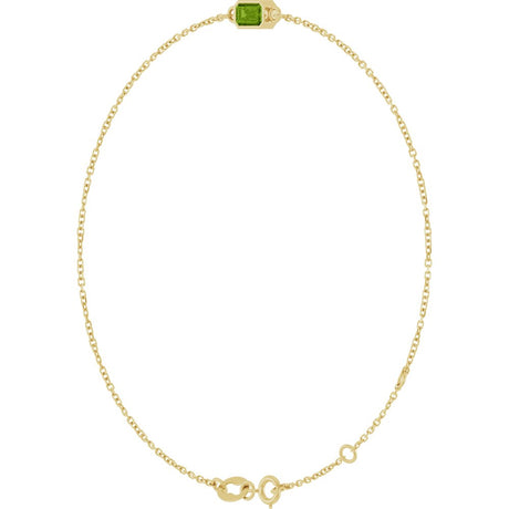 14K Yellow Gold Natural Peridot 6 1/2-7 1/2" Bracelet