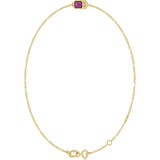 14K Yellow Gold Natural Pink Tourmaline 6 1/2-7 1/2" Bracelet