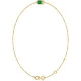 14K Yellow Gold Natural Emerald 6 1/2-7 1/2" Bracelet