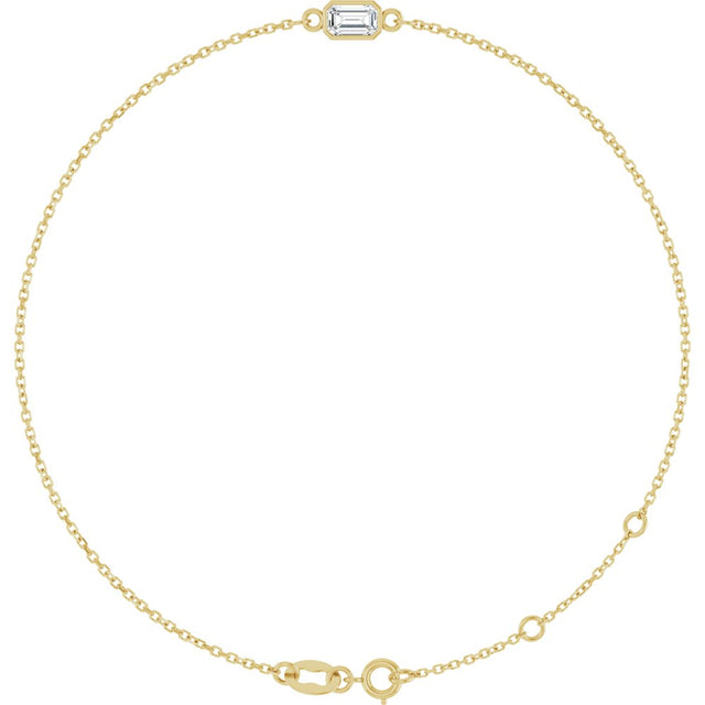 14K Yellow Gold Natural Diamond 6 1/2-7 1/2" Bracelet