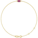14K Yellow Gold Natural Pink Tourmaline 6 1/2-7 1/2" Bracelet