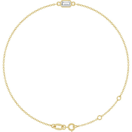 14K Yellow Gold Natural White Sapphire 6 1/2-7 1/2" Bracelet