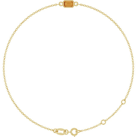 14K Yellow Gold Natural Citrine 6 1/2-7 1/2" Bracelet