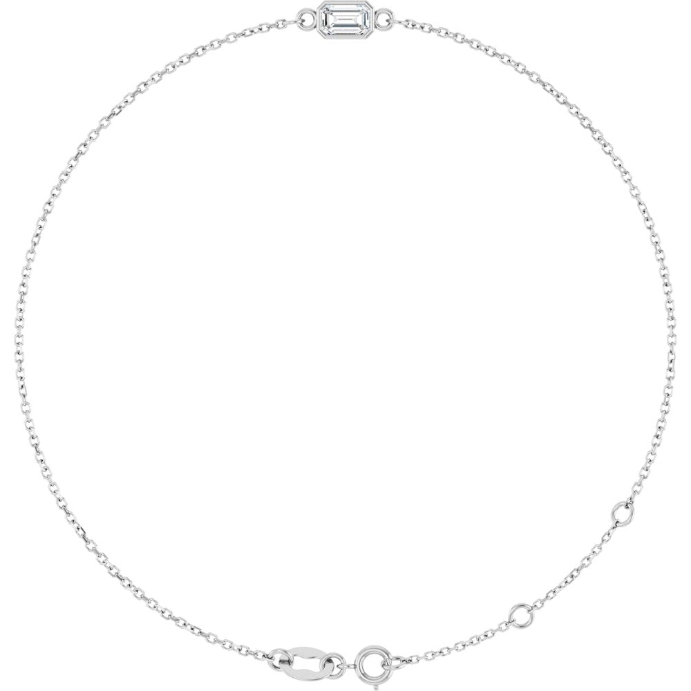 14K White Gold Lab-Grown Diamond 6 1/2-7 1/2" Bracelet