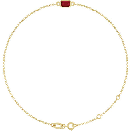 14K Yellow Gold Natural Ruby 6 1/2-7 1/2" Bracelet