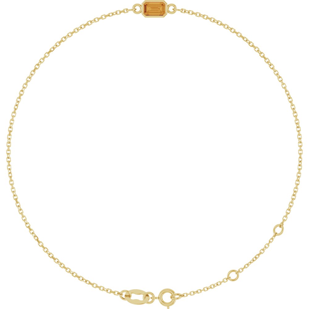 14K Yellow Gold Natural Citrine 6 1/2-7 1/2" Bracelet