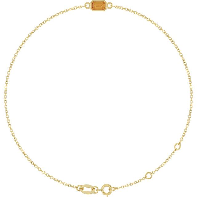 14K Yellow Gold Natural Citrine 6 1/2-7 1/2" Bracelet