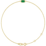 14K Yellow Gold Natural Emerald 6 1/2-7 1/2" Bracelet