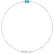14K White Gold Natural Aquamarine 6 1/2-7 1/2" Bracelet