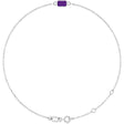 14K White Gold Natural Amethyst 6 1/2-7 1/2" Bracelet
