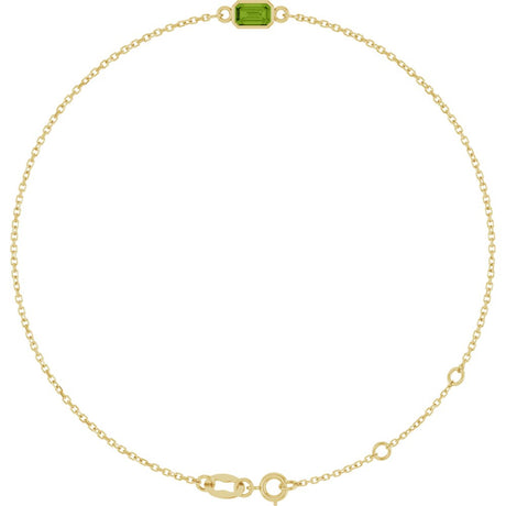 14K Yellow Gold Natural Peridot 6 1/2-7 1/2" Bracelet